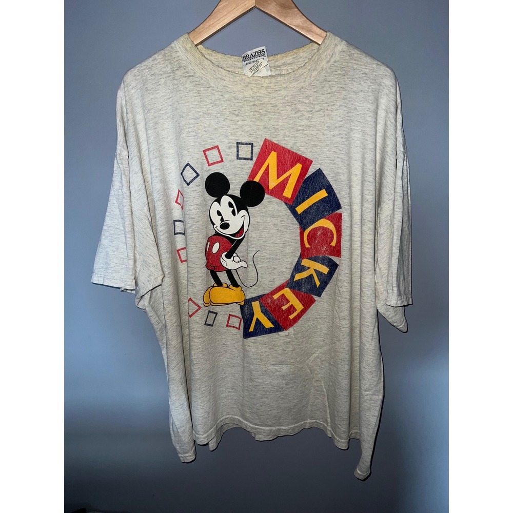 Vintage Mickey & Co Disney Graphic T-Shirt Heather Gray Distressed 90s Oversized